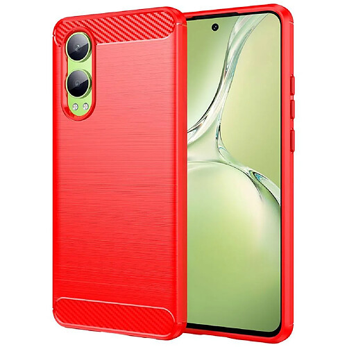 Htdmobiles Coque pour OnePlus Nord CE4 Lite 5G - housse etui silicone gel carbone + film ecran - ROUGE