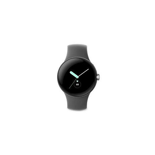 Montre connectée Google Pixel Watch Wifi Argent avec bracelet sport Charbon