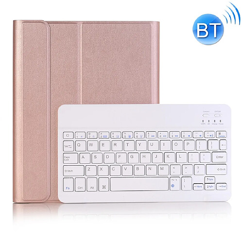 Wewoo A102B pour iPad 10.2 pouces 2019 ultra-mince étui en cuir Bluetooth détachable avec fonction Stand & Pen Slot or rose