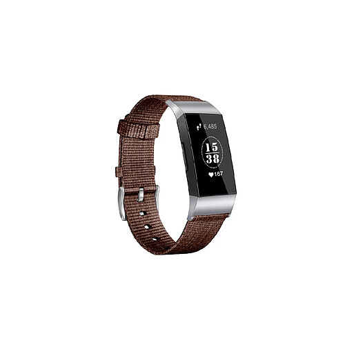 YP Select Bandes compatibles avec Fitbit Charge 3, bracelet de montre respirant en tissu tissé - café