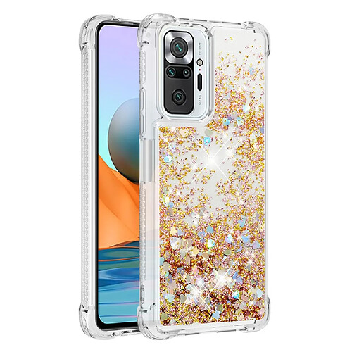 Coque en TPU Amortissement dynamique des sables mouvants or pour votre Xiaomi Redmi Note 10 Pro Max