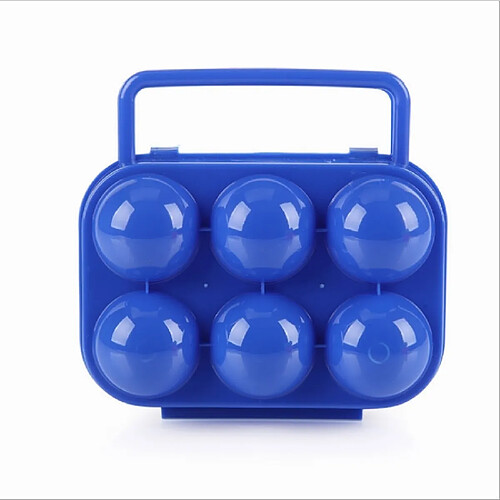 Wewoo Poignée portable 2 PCS Conteneur en plastique pour 6 oeufs - Boîte de rangement bleu