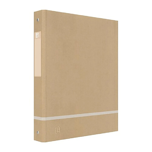 Classeur 4 anneaux cartonné OXFORD Touareg A4 - Dos 4 cm beige