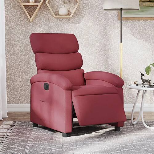 vidaXL Fauteuil inclinable électrique Rouge bordeaux Tissu