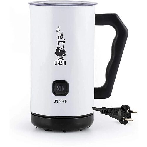 Bialetti Milk Frother Electrique, Mousseur à lait pour cappuccino, capacité 150 ml cappuccino ou 300 ml lait chaud, blanc - 8006363