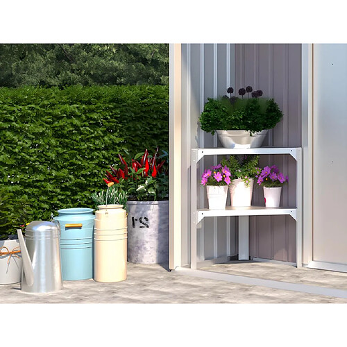 Vente-Unique Etagère d'angle en zinc pour abri de jardin ZAE - L.42 x P.42 x H.65 cm