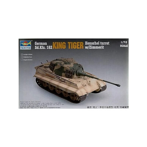 Trumpeter Maquette Char Sd.kfz.182 King Tiger Henschel Turret W/zimmerit