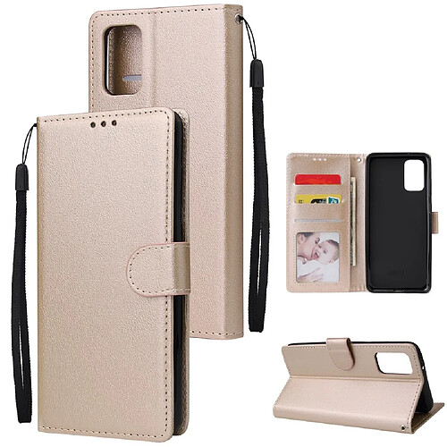 Etui en PU avec support et sangle or pour votre Samsung Galaxy S20 Plus