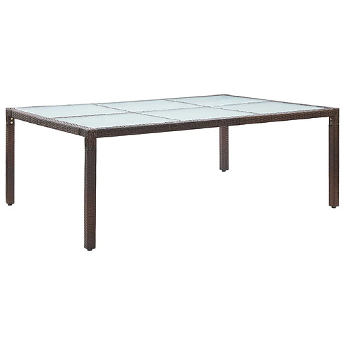 vidaXL Table à dîner d'extérieur Marron 200x150x74 cm Résine tressée