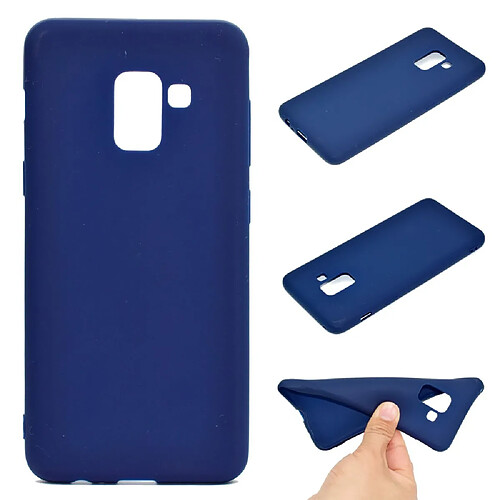 Coque en TPU couleur solide soft bleu foncé mat pour Samsung Galaxy A8 (2018)