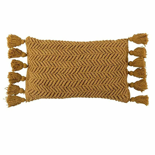 Paris Prix Coussin Déco à Pompons Floche 30x60cm Ocre