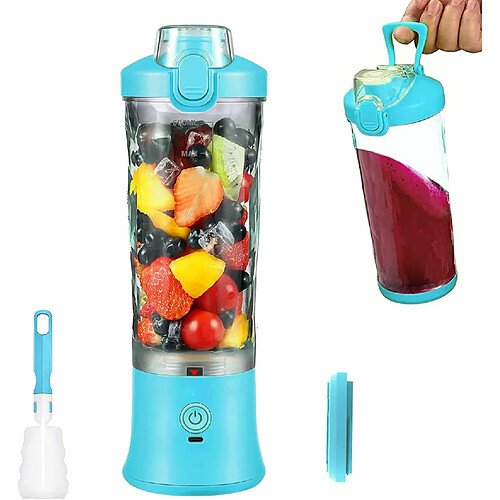 Vendos85 Blender électrique Smoothie 0,6L 240W avec USB-C rechargeable bleu