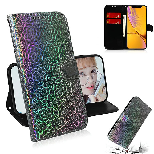 Wewoo Housse Coque Pour iPhone XR couleur unie boucle magnétique coloré horizontale étui en cuir PU avec titulaire et fentes cartes et portefeuille et lanière argent