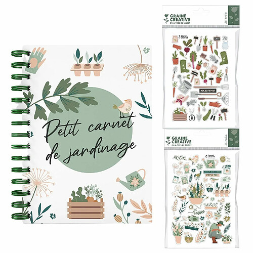 Graines Creatives Carnet de jardinage + stickers