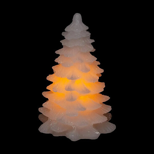 Bougie Déco Led Sapin 10cm Blanc