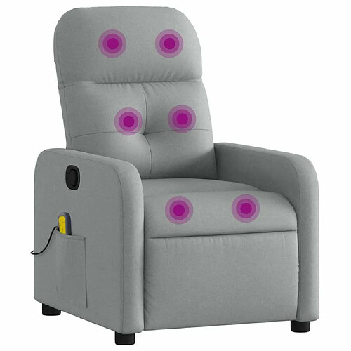 Maison Chic Fauteuil Relax pour salon, Fauteuil de massage inclinable Gris clair Tissu -GKD50909