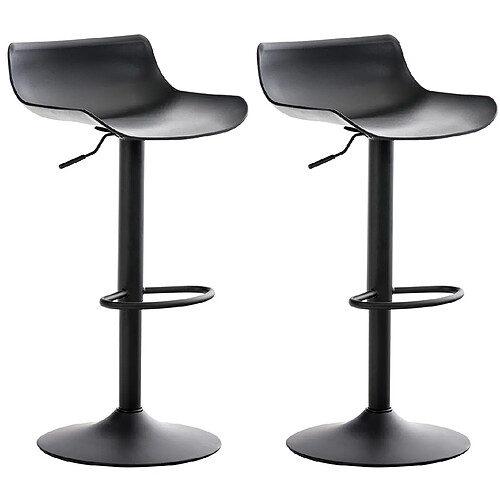 Decoshop26 Lot de 2 tabourets de bar pivotant design moderne plastique noir 10_0000317