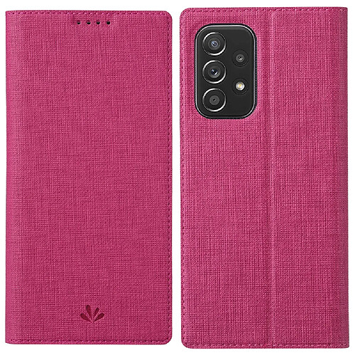 Etui en PU VILI anti-rayures, fermeture automatique magnétique avec support et porte-carte rose pour votre Samsung Galaxy A53 5G