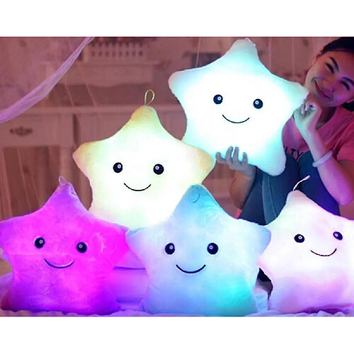 Universal Étoile d'oreiller en peluche lumineuse mignonne - LED LUMIÈRE GLOW EN TOYBLUE DARK