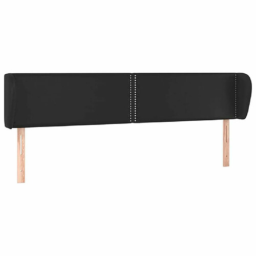 Maison Chic Tête de lit moderne avec oreilles pour chambre - Décoration de lit Noir 203x23x78/88 cm Similicuir -MN84309