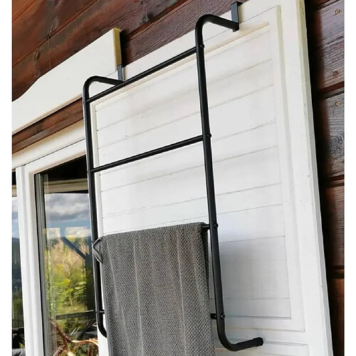 Bathroom Solutions Porte-serviettes suspendu de porte Métal Noir