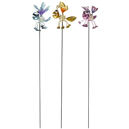 Smart Garden Pique Insecte GloBugs phosphorescente lot de 3 (1 bleu + 1 rose + 1 jaune).