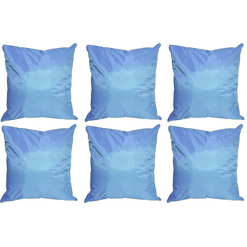 Jardindeco Coussin extérieur carré 45 cm Sun (Lot de 6) Turquoise.