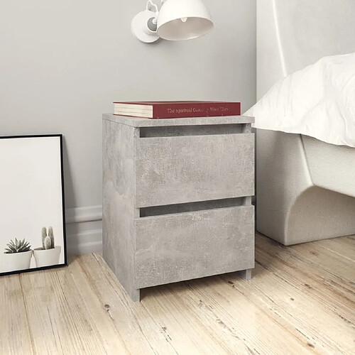 Maison Chic Table de chevet Table de Nuit Meuble de Rangement Gris béton 30 x 30 x 40 cm Aggloméré