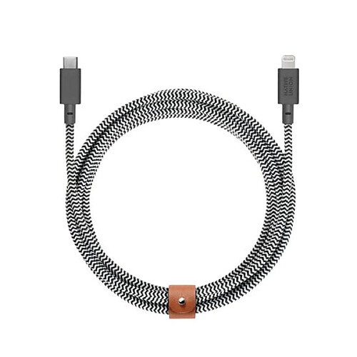 NATIVE UNION Câble Eco Belt USB-C vers Lightning - 3m Zèbre Multicolore