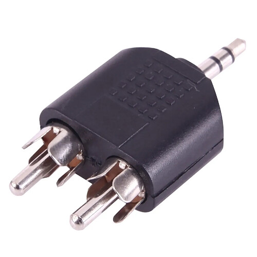 Wewoo Adaptateur noir 2x RCA Mâle à 3.5mm Jack Audio Y