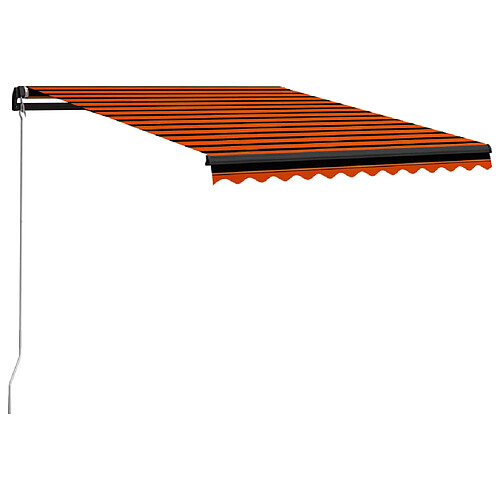 Maison Chic Auvent manuel rétractable,Store manuel de porte avec LED 350x250 cm Orange et marron -GKD73955