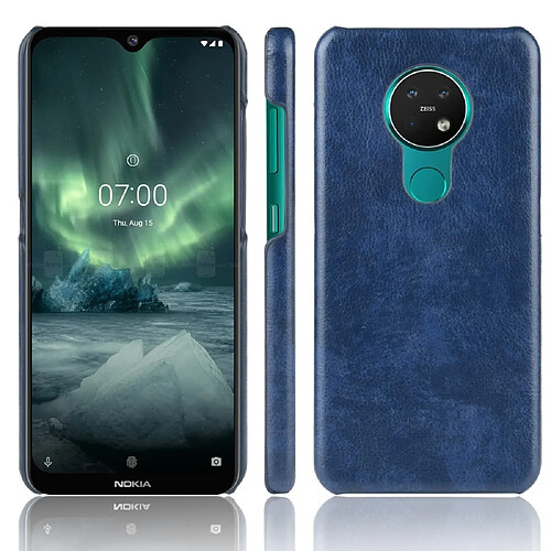 Wewoo Coque Rigide Pour Nokia 7.2 / 6.2 antichoc Litchi PC + Etui PU Bleu