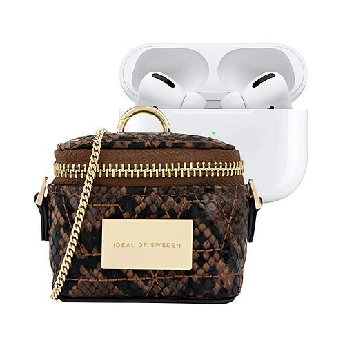 IDEAL OF SWEDEN Mini Sac pour AirPods Toute Génération Modèle Poppy avec Chaîne et Mousqueton Marron