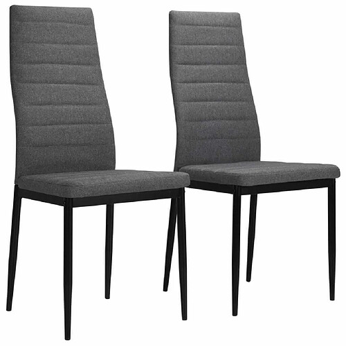 Maison Chic Lot de 2 Chaises à manger modernes,Chaises à dîner gris clair tissu -MN85849