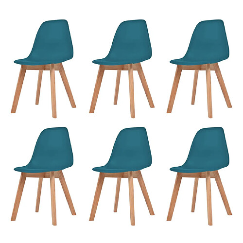 vidaXL Chaises à manger lot de 6 Turquoise Plastique