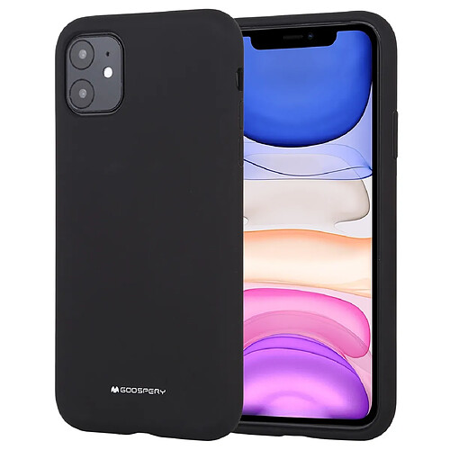 Wewoo Coque Souple Pour iPhone 11 SILICONE Solid Color Soft Liquid Shockproof Soft TPU Case Black