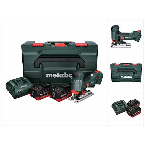 Metabo STA 18 LTX 100 Scie sauteuse sans fil 18 V (601002840) + 2x Batteries 10,0 Ah + Chargeur + Coffret MetaLoc