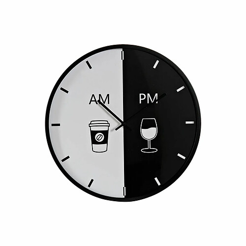 Horloge Murale DKD Home Decor Noir Métal Blanc (60 x 4 x 60 cm)