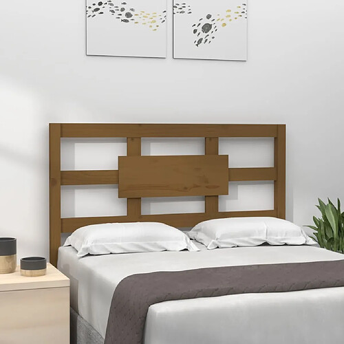 Maison Chic Tête de lit scandinave pour lit adulte,Meuble de chambre Marron miel 105,5x4x100 cm Bois massif de pin -MN46963