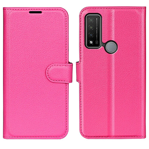 Etui en PU texture litchi avec support, rose pour votre TCL 20R 5G