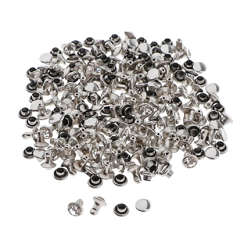 100pcs artisanat en cuir de bouton de bouton pression pour accessoires de vêtement argent 6mm