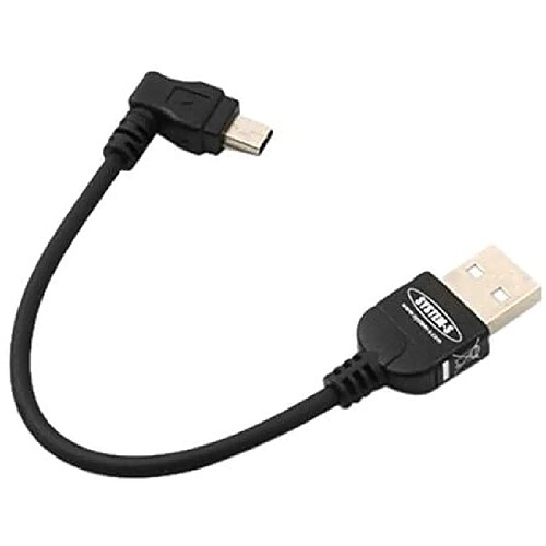 System-S coudée à 90 ° mâle Angle Mini USB + câble de Chargement et de données, 10 cm