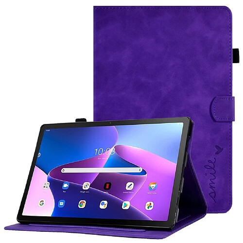 Etui en PU fonction d'éveil/veille automatique avec porte-cartes pour votre Lenovo Tab M10 (Gen 3) - violet