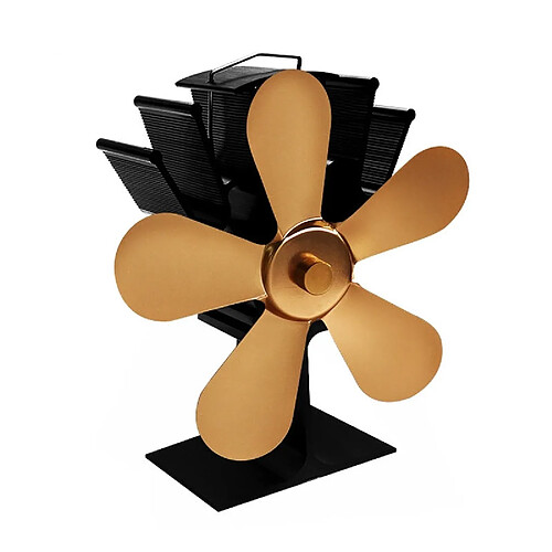 Wewoo YL602 Ventilateur de poêle de cheminée à chaleur métallique haute température à 5 lames or