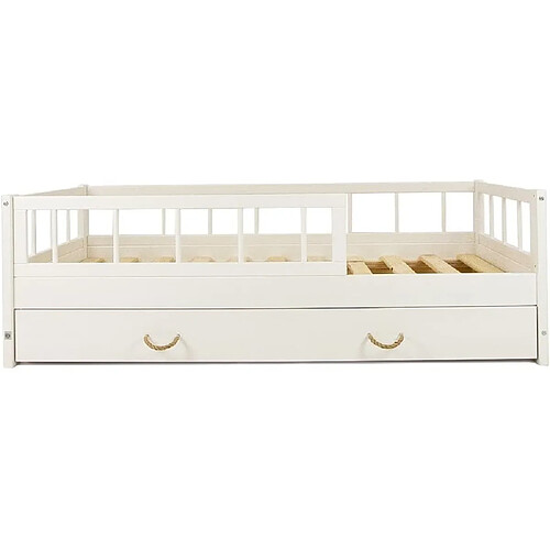 Velinda Lit enfant bois scandinave 160x80cm blanc