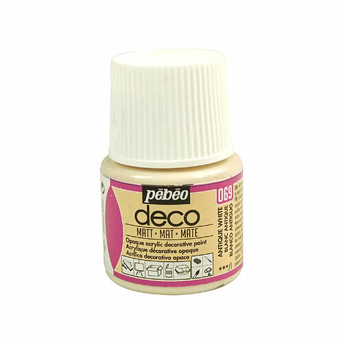 Pebeo Peinture acrylique opaque mate - Blanc antique - 45 ml