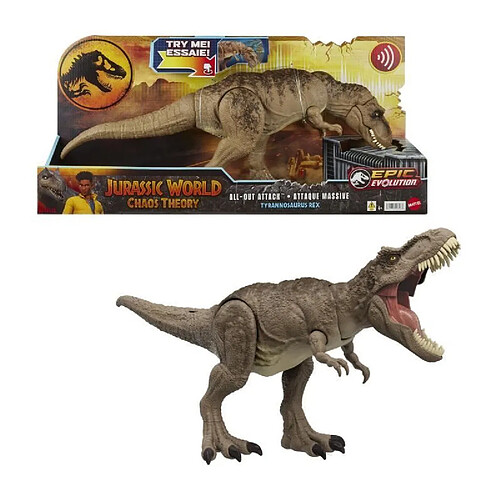 Mattel Jurassic World-Tyrannosaure Attaque Impitoyable-Figurine articulée HXF53