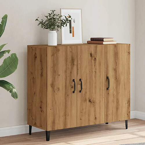 vidaXL Buffet chêne artisanal 90x34x80 cm bois d'ingénierie