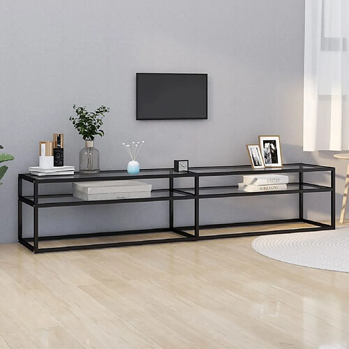 Maison Chic Meuble TV scandinave - Banc TV pour salon transparent 200x40x40,5 cm verre trempé -MN56641