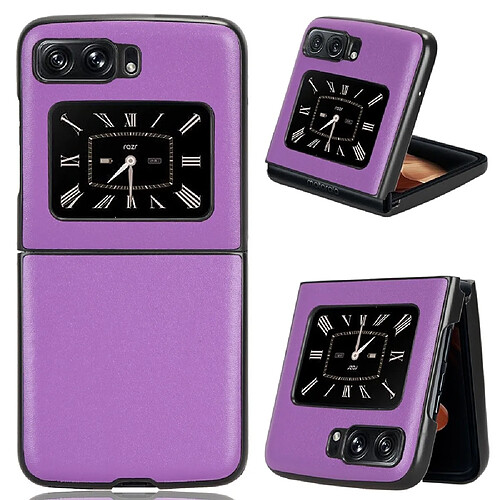 Coque en TPU + PU anti-rayures, anti-chocs pour votre Motorola Moto Razr 2022 5G - violet